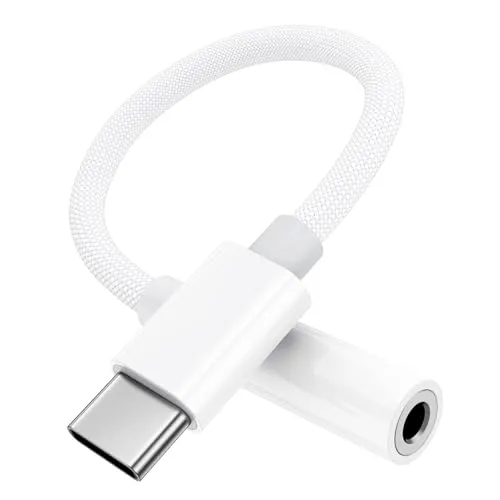 USB C auf Klinke Adapter 【MFi Zertifiziert】 USB-C-auf-Klinke 3.5mm Kopfhörer Adapter Kompatibel mit iPhone 15/15 Pro/15 Pro Max/16/16 Pro/16 Pro Max, Samsung Galaxy S24 S23 S22