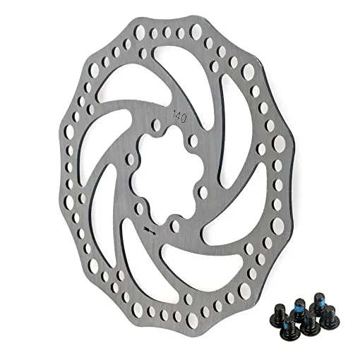 2x TIYO Fahrrad Bremsscheibe (140mm) Edelstahl, Fahrrad Bremsscheibe mit Schrauben