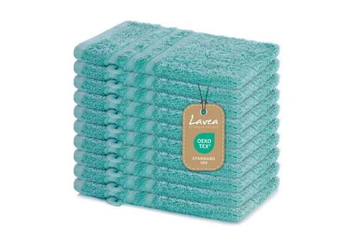 Lavea Handtuch Set Frottierserie Elena, Seiftuch in blau von Lavea