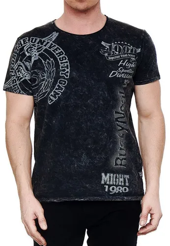 R-NEAL T-Shirt T-Shirt Rundhals Color Print Tee Shirt Kurzarm Regular Fit Stretch