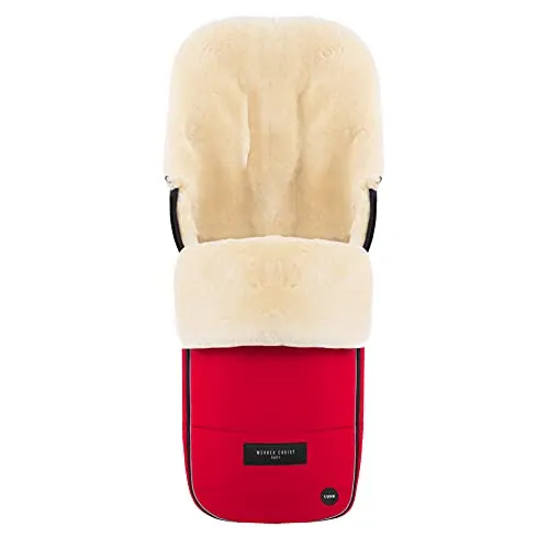 Werner Christ Baby Fußsack FLIMS LUXE - Universell einsetzbar mit Lammfell - Der FLIMS LUXE ist ein hochwertiger Fußsack aus vollfelligem Lammfell, ideal für moderne Kinderwagen. Mit durchdachtem Design und praktischen Gurtschlitzen sorgt er für Komfort und einfache Handhabung.