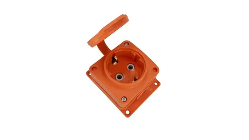 Listwa, gniazdo gumowe pojedyncze Schuko IP54 pomarańczowe HOROZ H 8699490918326
