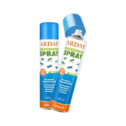 ARDAP Repell Ungezieferspray 2 x 400ml - Effektives Insektenspray - Universalabwehr für drinnen, wirkt schnell gegen Ameisen, Fliegen und mehr - ideal für Haushalt und Gewerbe.