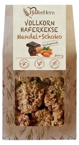 HaferHerz Volkorn Haferkekse Mandel - Schokolade handgemachte 300g