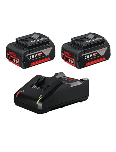 Bosch Professional 18V System Akku Starter-Set - 2x GBA 18V 4.0Ah Akku + Schnellladegerät GAL 18V-40, extrem schnelle Ladezeit und hohe Kompatibilität für alle Bosch Professional Werkzeuge