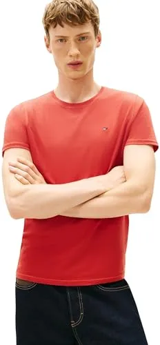 Tommy Jeans Herren TJM Xslim Jersey Tee EXT Dm0Dm04411 S/S T-Shirt, Terracotta Rot, Größe S