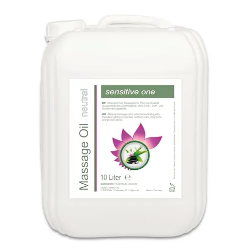 sensitive one Massageöl neutral (10 Liter) Basisöl für Spa und Wellness, Pharmaqualität (Ph.Eur. / DAB)
