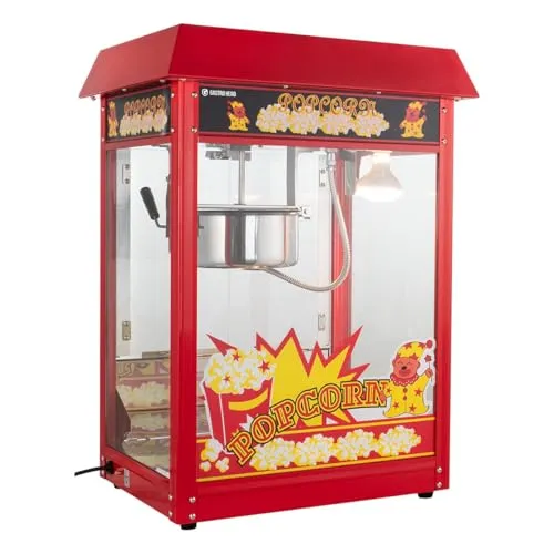 GastroHero Popcornmaschine ECO 5 kg/h - Popcornmaschine für Restaurants, produziert frisches Popcorn in nur 3 Minuten. Energiesparend und mit schwenkbarem Kessel für einfache Reinigung.