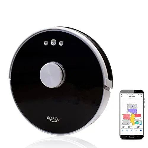 XORO HSR 200 Saugroboter mit Wischfunktion - Saugroboter mit Lasernavigation und Echtzeit-Mapping, ideal für Tierhaare. Effiziente Reinigung bei geringer Lautstärke und Steuerung über App oder Sprachbefehle.