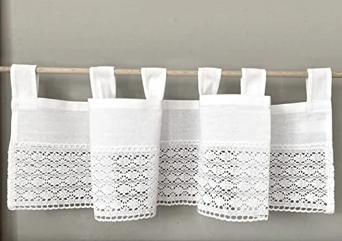 heimtexland ® Häkelspitze Deko Bistrogardine - Scheibengardinen & Kurzstores mit wunderschöner Häkelspitze, blickdicht und pflegeleicht, ideal für ein gemütliches Landhaus-Ambiente.