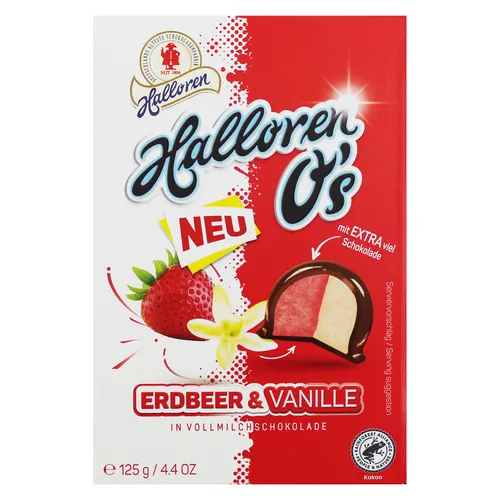 20er Pack Original Halloren Kugeln Erdbeer & Vanille 20 x 125 g Hallorenkugeln