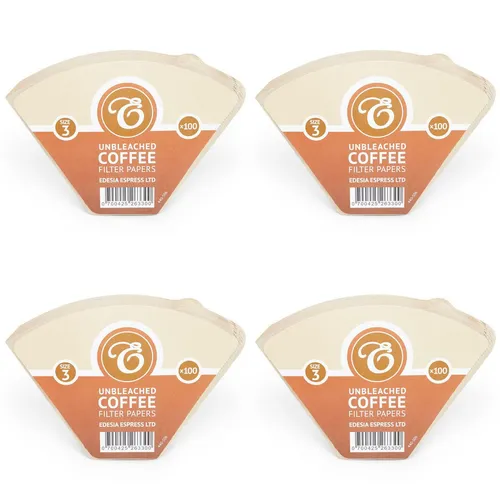 Kaffeefilterpapier Größe 3 / 102 Kegelform, ungebleicht braun 400