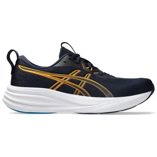 ASICS Gel-Pulse 17 Neutralschuh Herren - Dunkelblau/Gelb, Größe 47 - Erlebe optimalen Komfort mit dem ASICS Gel-Pulse 17 Neutralschuh. Ideal für Straßen- und Waldwege, bietet er eine leichte, atmungsaktive Konstruktion und eine langlebige Gummisohle für besten Grip.
