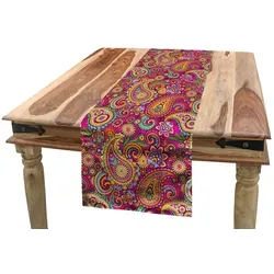Abakuhaus Tischläufer Esszimmer Küche Rechteckiger Dekorativer Tischläufer, Bunt Paisley Osten bunt 40 cm x 225 cm