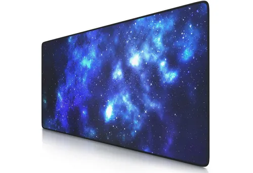 CSL Gaming Mauspad XXL Speed Mousepad 900 x 400 x 3 mm, große Tischunterlage, rutschfest, abwaschbar, Geschwindigkeit & Präzision, Blaue Sterne