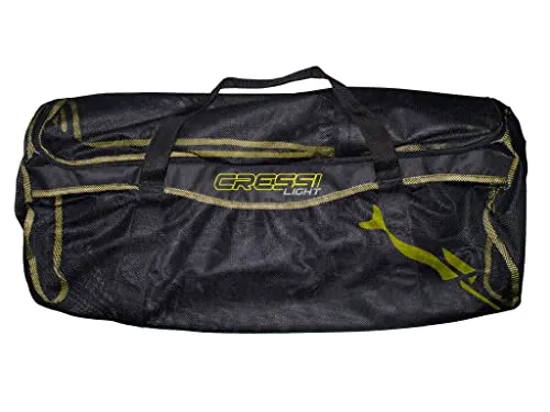 Cressi Light Ausrüstungstasche Schwarz - Mittelgroße Tauchtasche, leicht und langlebig, ideal für Tauchzentren. Mit U-Reißverschluss für einfachen Zugang und spezieller Maschenoberfläche für schnelles Entleeren.