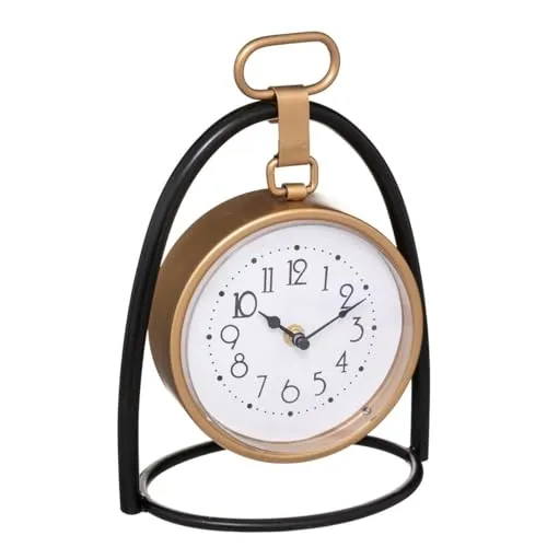 Atmosphera Standuhr Lona – Metall 21 x 27 cm - Wanduhren mit modernem Design, ideal für stilvolle Wohnräume. Die Standuhr Lona vereint Metall und Holz für einen eleganten Look.