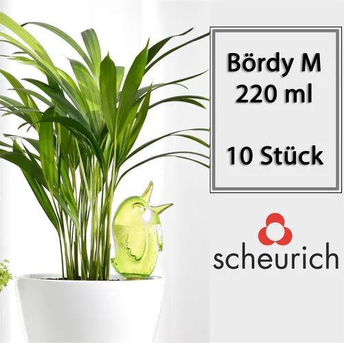 Scheurich Wasserspender Bördy M | 220ml | Grün - Gartenbewässerung Zubehör mit einfacher Handhabung: Bewässerungskugel für bis zu 4 Tage optimale Wasserversorgung von Pflanzen und Blumen.