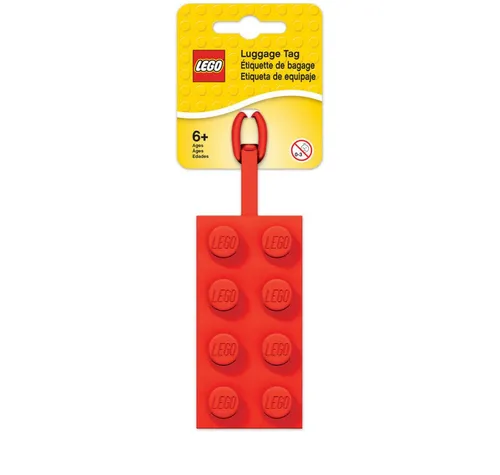IQ Lego Iconic Red Brick Silikon-Gepäckanhänger - 100% flexibles Silikon, beschreibbare Oberfläche für einfache Identifikation und ideal für Reisen