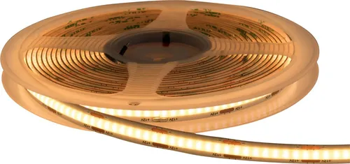 kalb LED COB Strip 12VDC - 5m Rolle Warmweiß 3000K - LED Streifen mit innovativer COB-Technologie für nahtloses Licht, flexibel einsetzbar und energieeffizient mit bis zu 50.000 Stunden Lebensdauer.