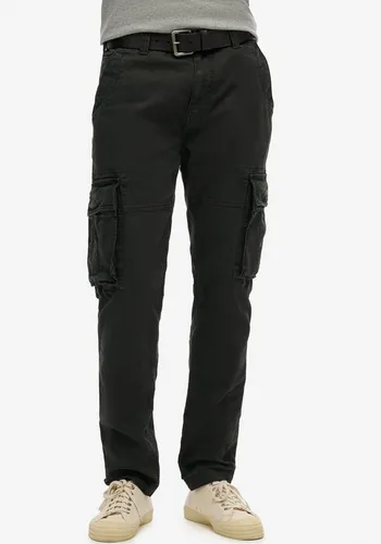 Superdry Herren Core Cargohosen - Verwaschenes Schwarz 36/32 - Wanderhosen mit Knopf- und Reißverschluss, Gürtelschlaufen und zahlreichen Taschen für optimalen Stauraum beim Outdoor-Abenteuer.