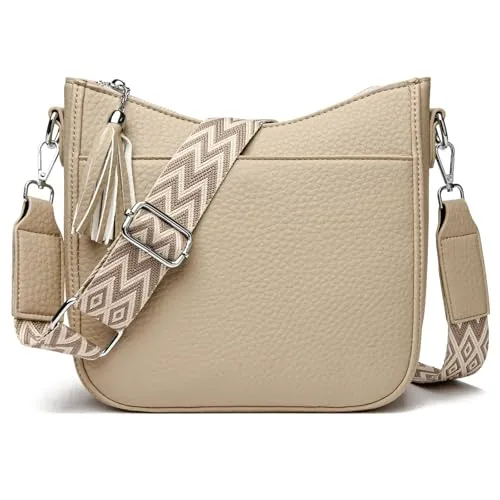 SOGYECS Umhängetasche Damen - Kleine Handtasche mit breitem Gurt - Stylische Umhängetasche aus hochwertigem veganem Leder, leicht, langlebig und ideal für den täglichen Gebrauch. Perfekt als Geschenk für besondere Anlässe!