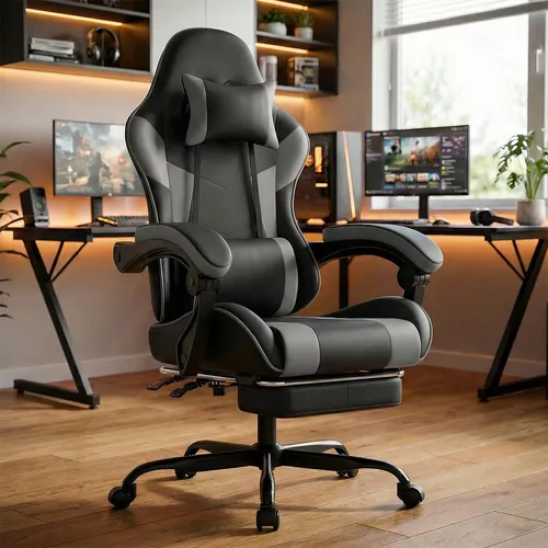 Ergonomischer Gaming Stuhl mit Lendenstütze – Verstellbar und Belastbar bis 200KG