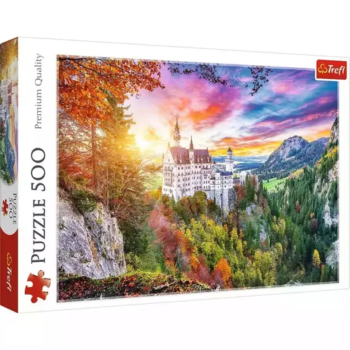 Trefl Puzzle 500 Blick auf Neuschwanstein - 480 x 340 mm, umweltfreundliche Materialien und ideales Gedächtnistraining für Jung und Alt