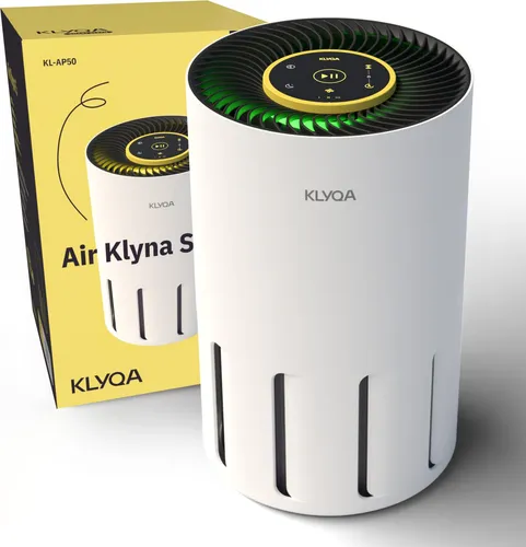 Klyqa Luftreiniger 360° HEPA-Filter Pet - Luftreiniger für große Räume mit 300 CADR, entfernt 99,99% Allergene und Tierhaare. Geräuscharmer Betrieb mit Schlafmodus für ungestörten Schlaf.