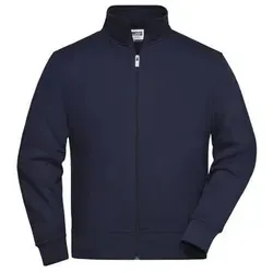 Workwear Sweat Jacket Sweat-Jacke mit Stehkragen und Reißverschluss blau, Gr. XL