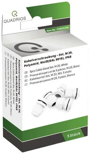 Quadrios 2102CA134 Kabelverschraubung Sortiment M20 PA66 Weiß 1 Set