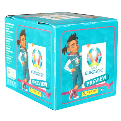 Panini EURO 2020 Preview - Sammelsticker Display - Sammelsticker Display mit 60 Tüten zur UEFA Euro 2020, ideal für Fußballfans und Sammler, um die offizielle Kollektion zu vervollständigen.