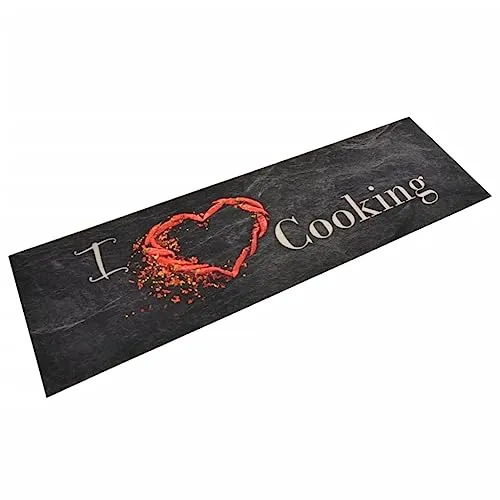 vidaXL Küchenteppich in schwarz von vidaXL
