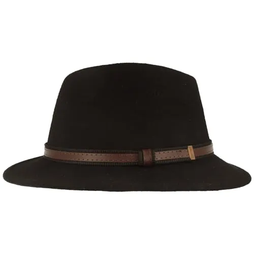 Breiter Hut Outdoor Kinder Traveller Filzhut mit Lederimitat Garnitur Schwarz 49