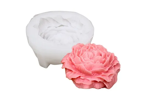 DistrEbution Silikonform detailreiche Blumenform, flexible Gießform, Kerzenform, DIY-Blumenkerze basteln