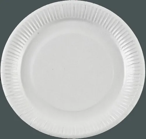 Pappteller weiß rund 23cm beschichtet, Imbissteller, KU23 500
