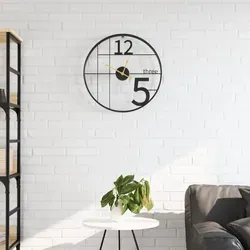 vidaXL Wanduhr Schwarz Ø50 cm - Elegante Wanddekoration für jedes Zimmer - Wohnaccessoires mit rustikalem Zifferblatt und leise laufendem Quarzwerk für präzise Zeitmessung und ruhige Umgebung. Ideal für Wohnzimmer, Schlafzimmer oder Büro.