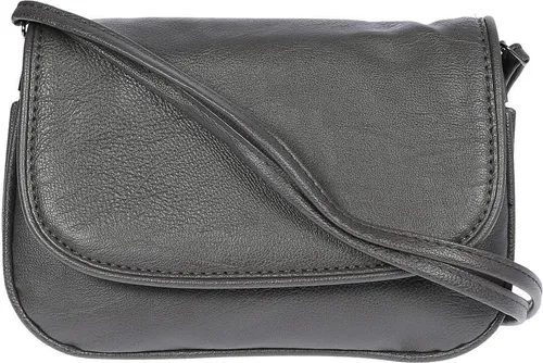 Kleine Damentasche Umhängetasche Tasche Schultertasche hochwertiges Kunstleder Dunkelgrau