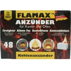 Grillanzünder FLAMAX 48 Stück Kohleanzünder für Grill, Ofen, Kamin und Lagerfeuer