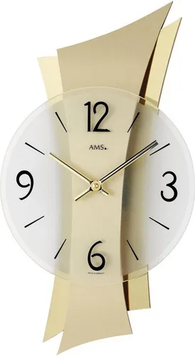 AMS Wanduhr 9397 in gold von AMS