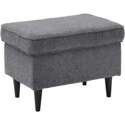 Mid.you Hocker Anthrazit - Rechteckiger Sitzhocker für Ihr Wohnzimmer - Hocker in elegantem Anthrazit aus 100% Textil, rechteckig und mit den Maßen 63x43x42 cm, ideal für stilvolle Akzente in Ihrem Wohnraum.