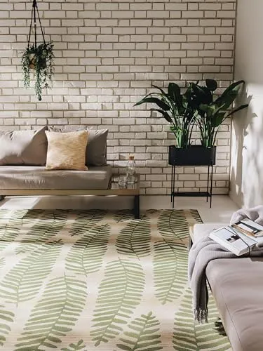 benuta Nest In- & Outdoor Teppich Artis - Grün 120x180 cm - Teppich für Innen- und Außenbereiche, strapazierfähig und pflegeleicht, ideal für Balkon und Wohnzimmer, sorgt für sommerliche Stimmung und ist OEKO-TEX zertifiziert.