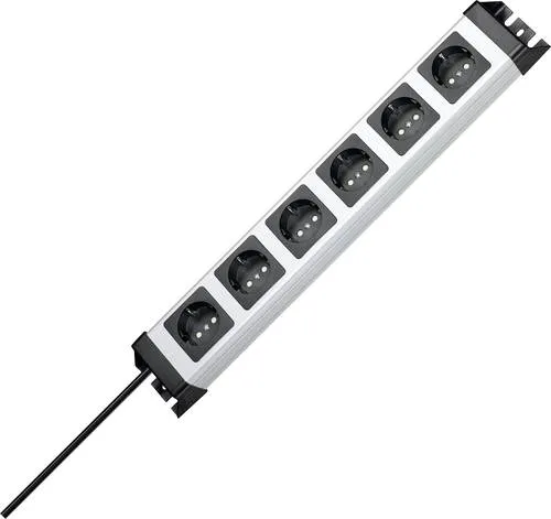 Kopp Steckdosenleiste POWERversal, 6-fach mit 1,4m Kabel - Praktische 6-fach Steckdosenleiste für 19