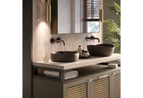 LAMO Manufaktur Waschtischplatte LWPG – 40mm Massivholzplatte - Hochwertige Waschtischplatte aus beständigem Eschenholz, einzigartig in Maserung und Design. Ideal als stilvolle Tischplatte für Waschbecken oder als vielseitige Arbeitsplatte. Pflegeleicht durch Hartwachs-Öl-Beschichtung.