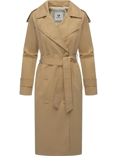 Produktbild RAGWEAR Longtrench Damen Trenchcoat, beige, Gr. S (36)