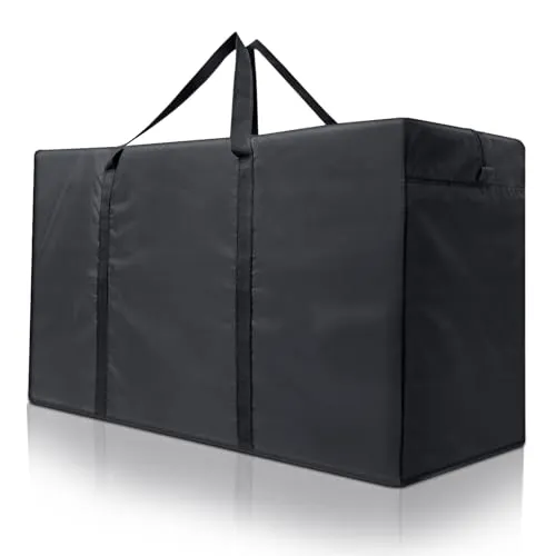 Cozary 180L Aufbewahrungstasche Groß, 600D Oxford Heavy-Duty Umzugstaschen mit Handgriff, Wasserdichte Tragetasche für Kleidung, Decken, Kissen - 100x55x33 CM - Schwarz