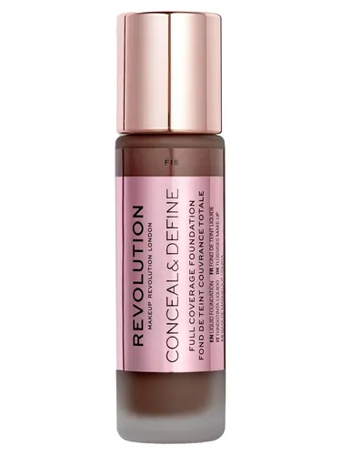 Makeup Revolution Conceal & Define, Oil Free, Cream Foundation, F 18, 23 ml