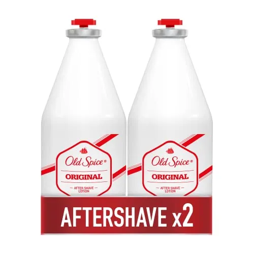 Old Spice Original Aftershave Lotion für Herren, 2 x 100 ml | Aftershave Lotionen zur Erfrischung und Parfümierung der Haut nach der Rasur, 2 Stück