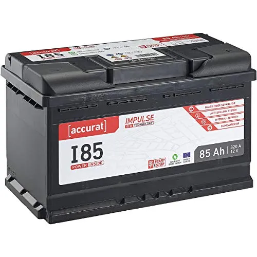 Accurat EFB Batterie I85-12V, 85Ah, 820A, Impulse, wartungsfrei - Autobatterie, Starterbatterie, Start-Stop Batterie für SUV, PKW, Lieferwagen