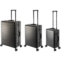 Travelhouse Trolleyset Oslo - 3-teilig Aluminium Hartschale mit TSA Zahlenschloss - Koffer-Set aus hochwertigem eloxiertem Aluminium, extrem robust und leicht. Mit TSA Zahlenschloss, ideal für sicheres Reisen.